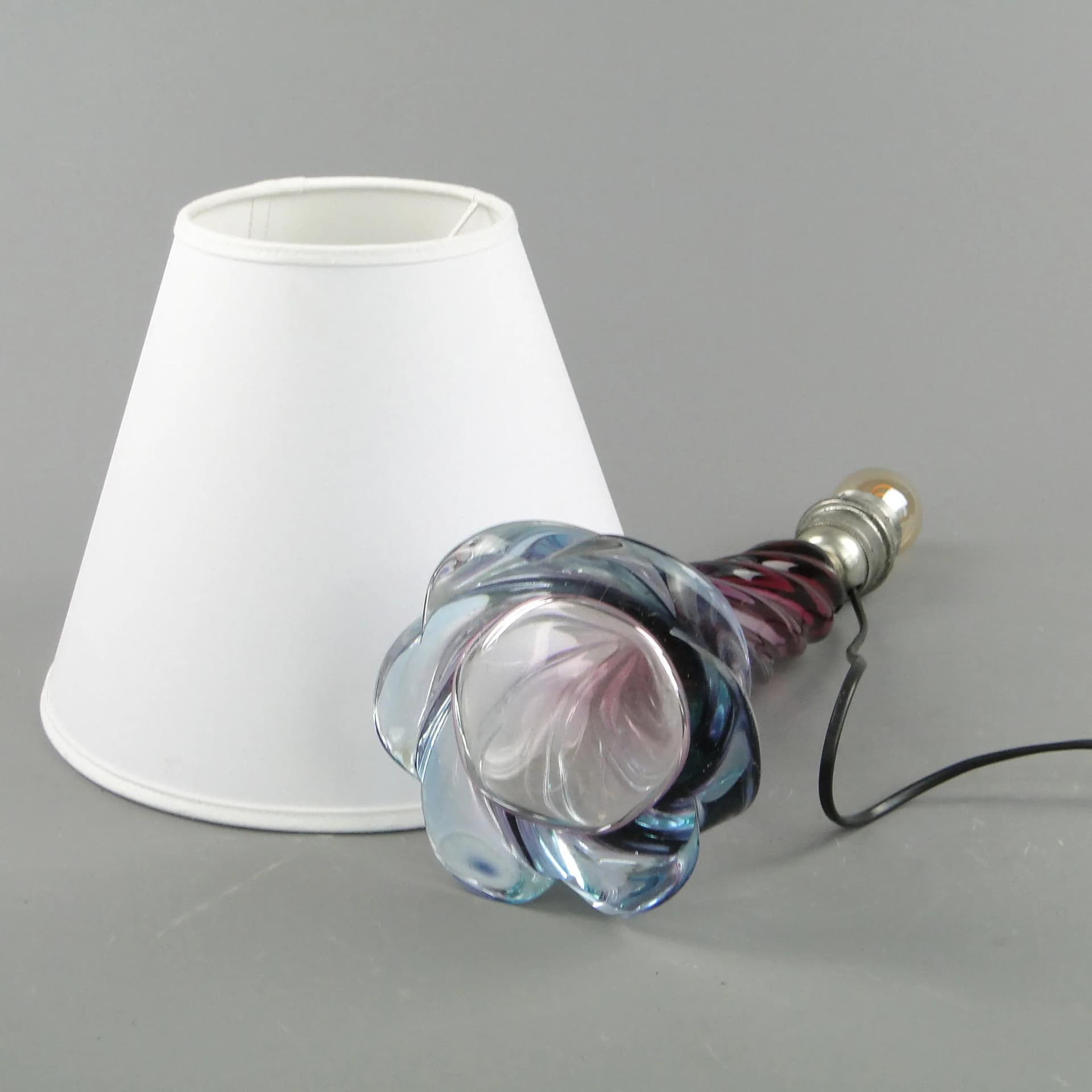 Table lamp, multicolor glass, Val St Lambert, Belgium, 1960s - 162639