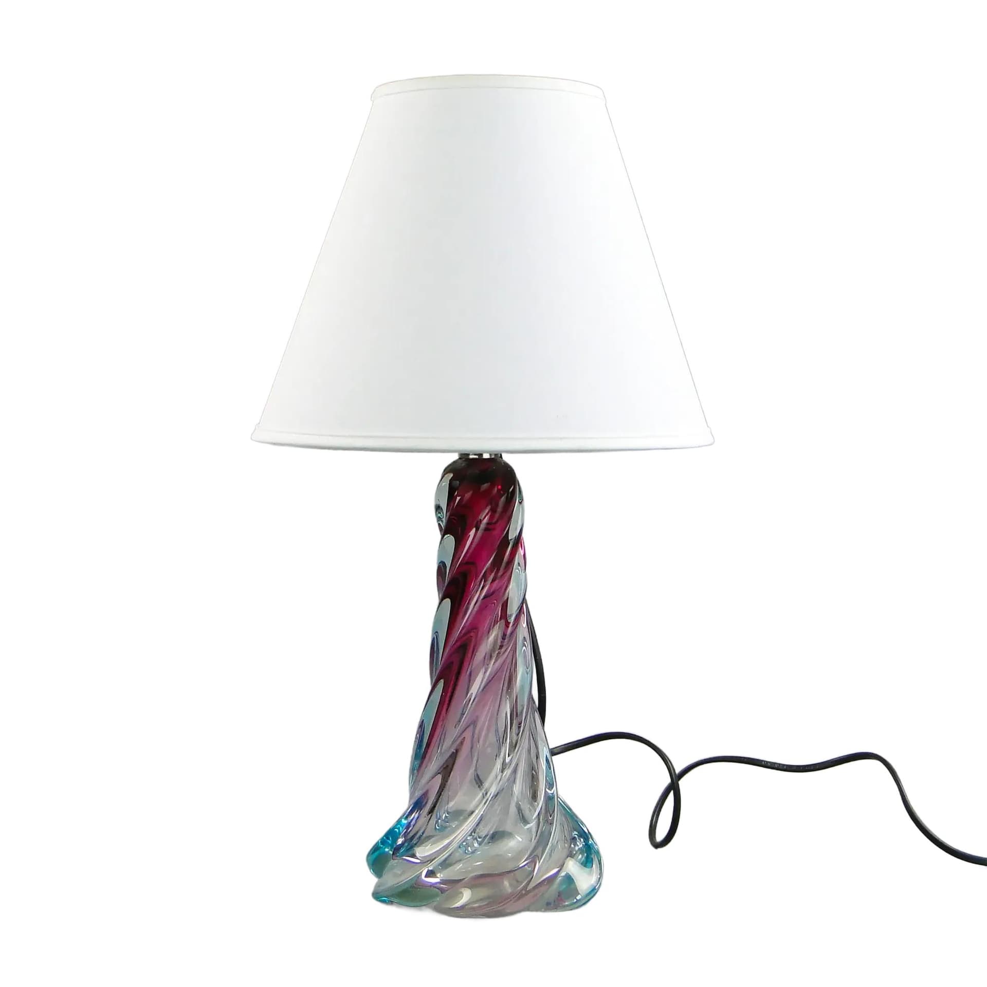 Table lamp, multicolor glass, Val St Lambert, Belgium, 1960s