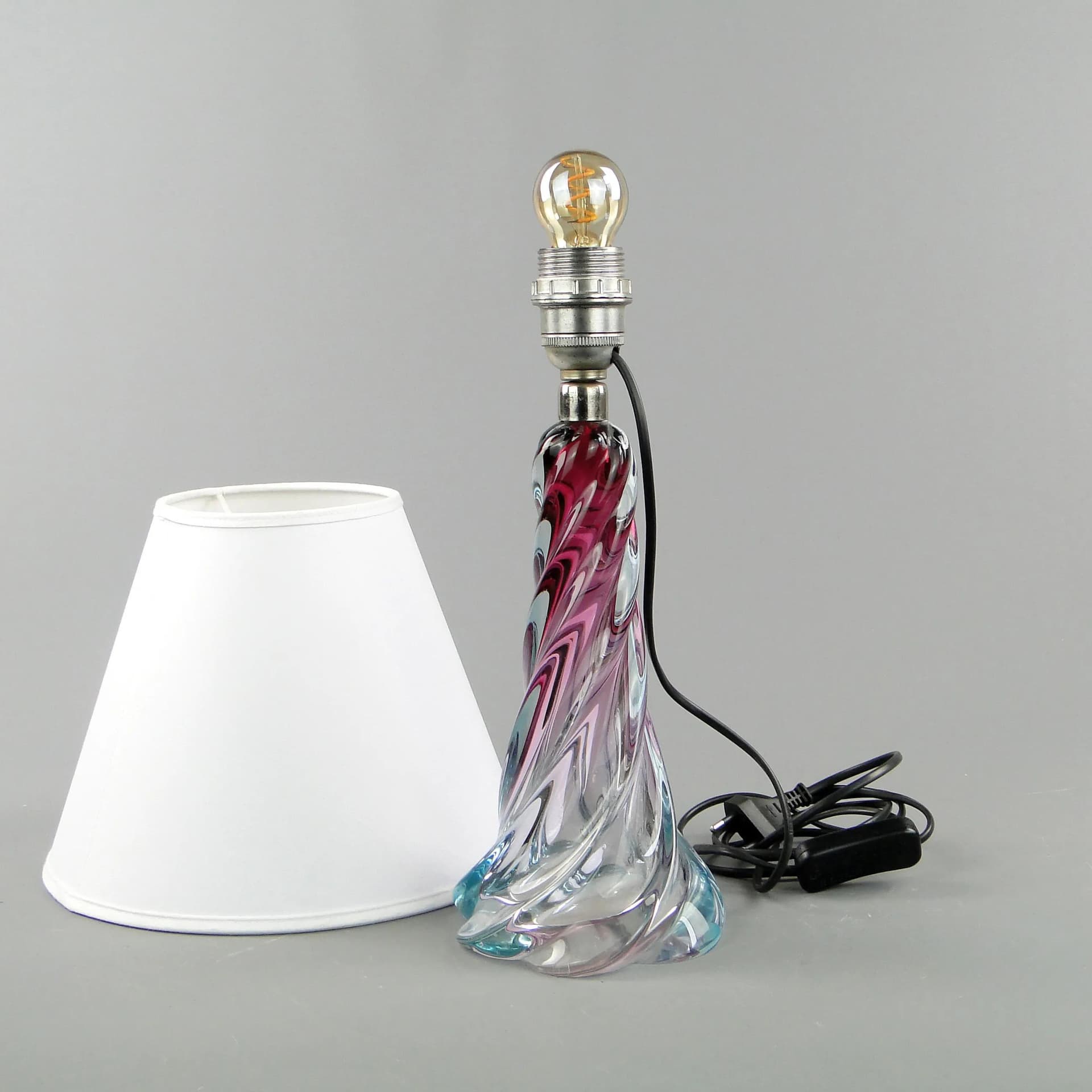 Table lamp, multicolor glass, Val St Lambert, Belgium, 1960s - 162632