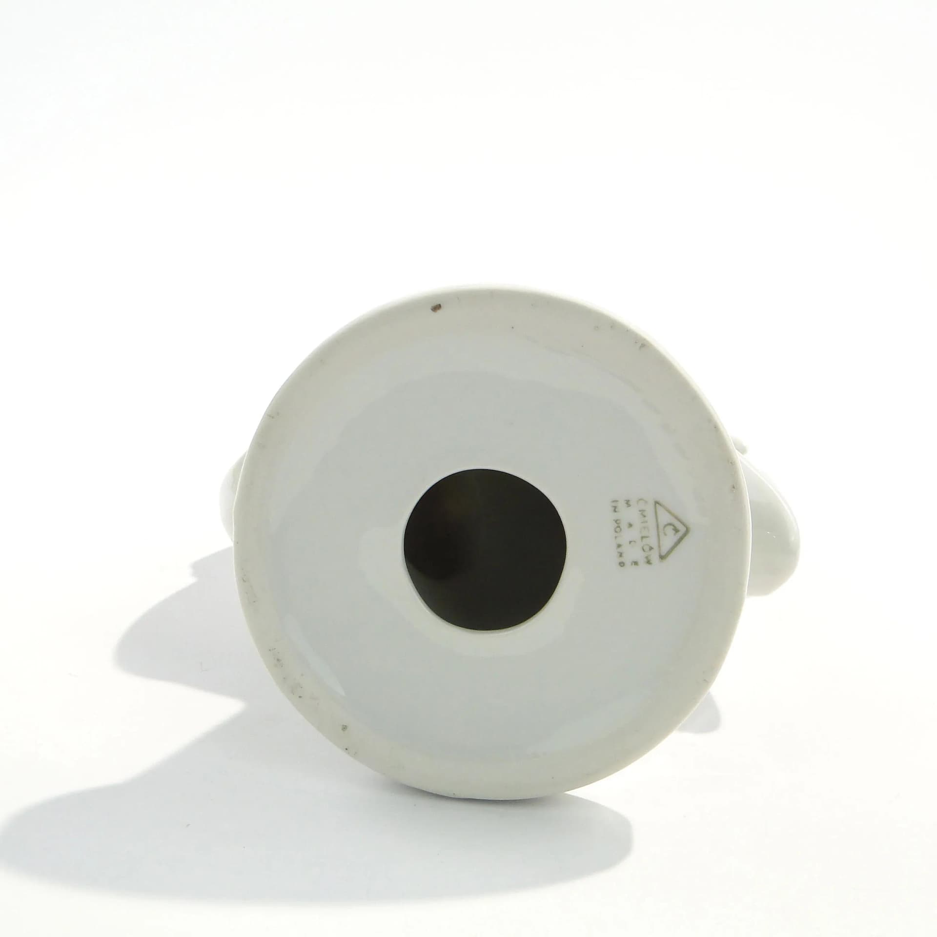 Figurka Twardowski na kogucie, porcelana biała, proj. T. Szafran, Ćmielów, Polska, lata 30. - 162619