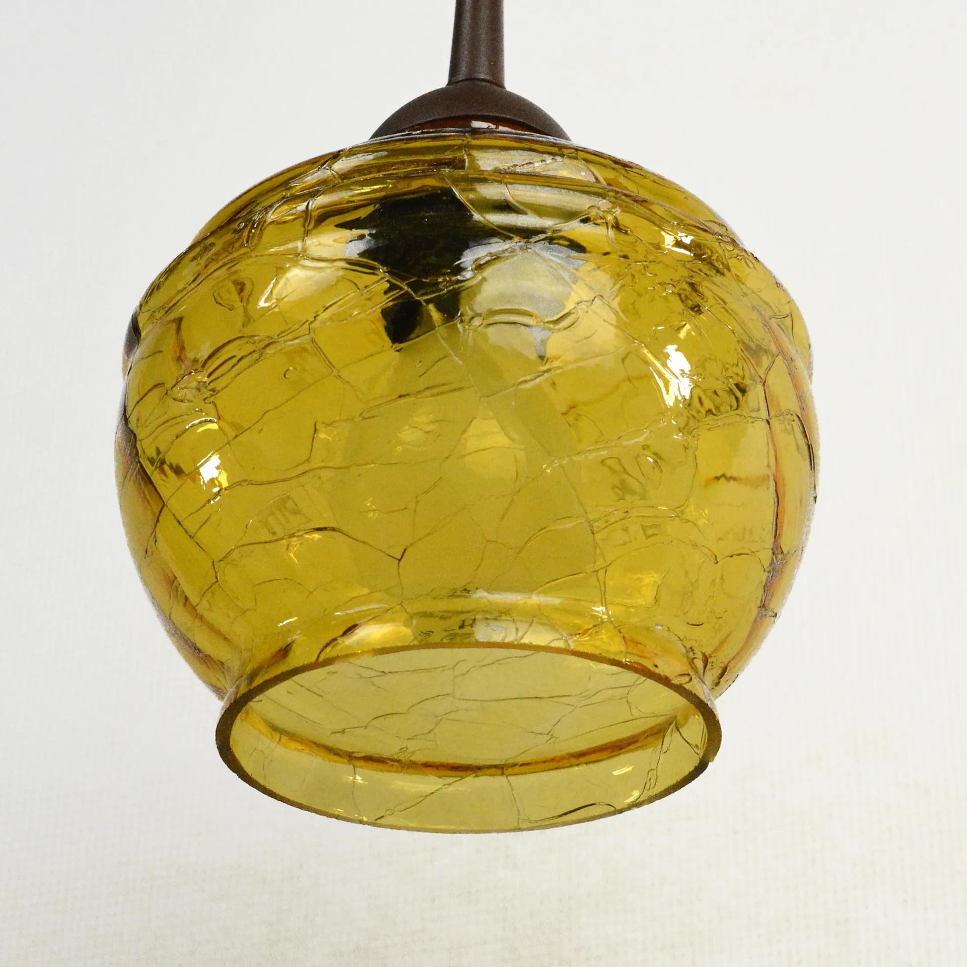 Pendant lamp, honey yellow glass, Poland, 1970s. - 163940