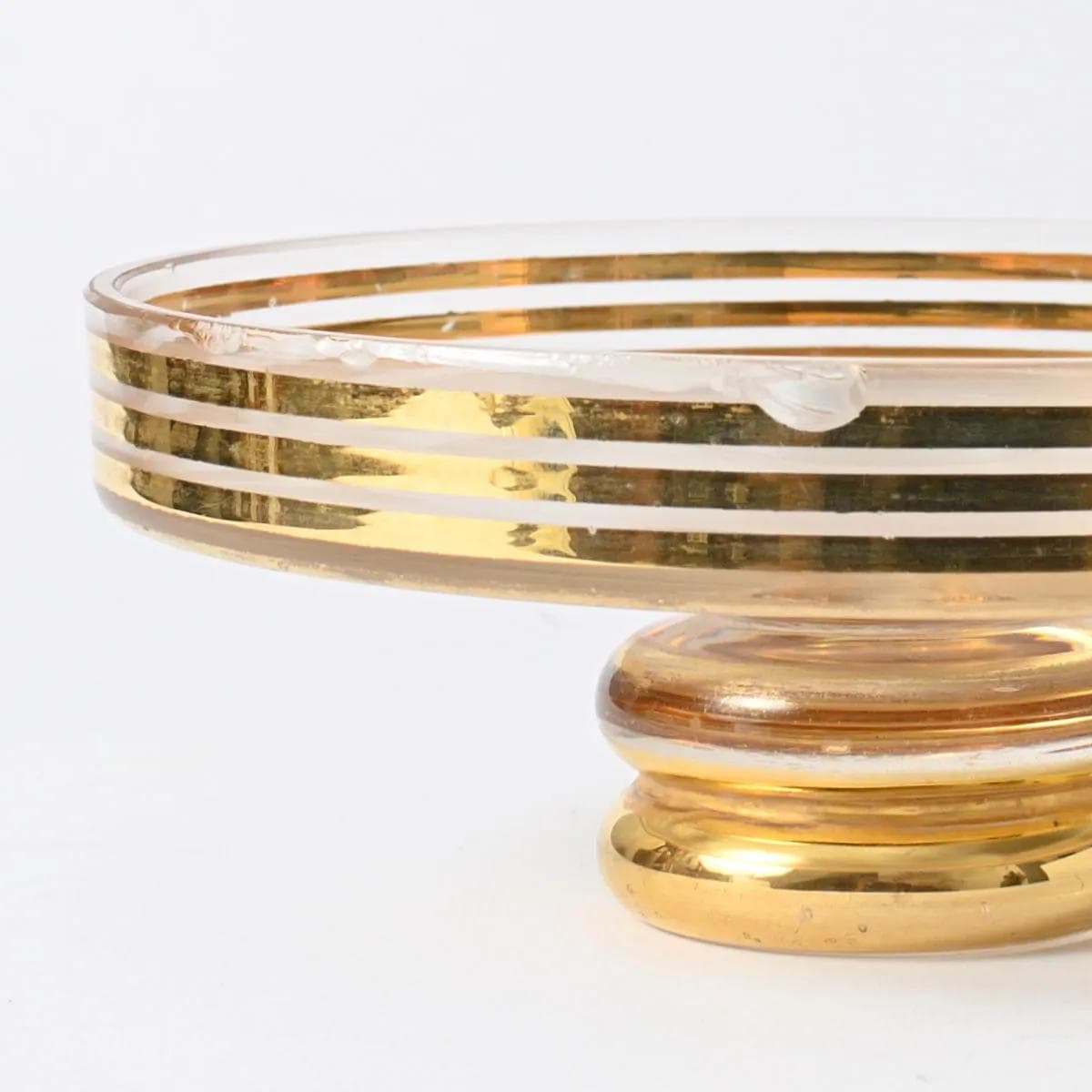 Puzderko art deco, szkło żółty-gradient przezroczysty, Czechosłowacja, lata 30. - 162121