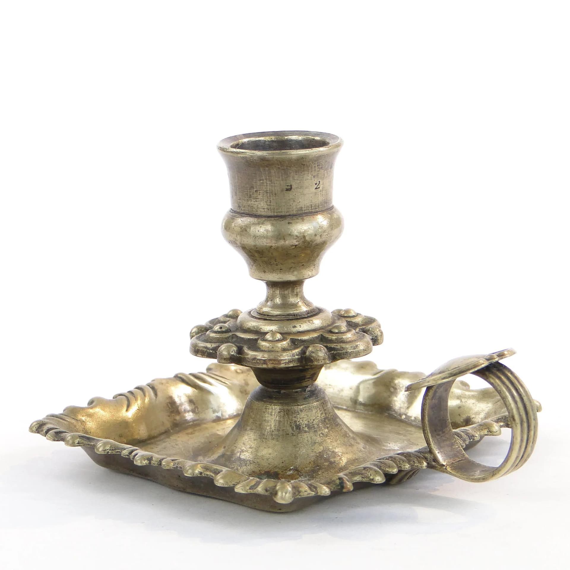 Kaganek, mosiądz platerowany srebrem złoty, Fraget, Polska, XIX w. - 10654