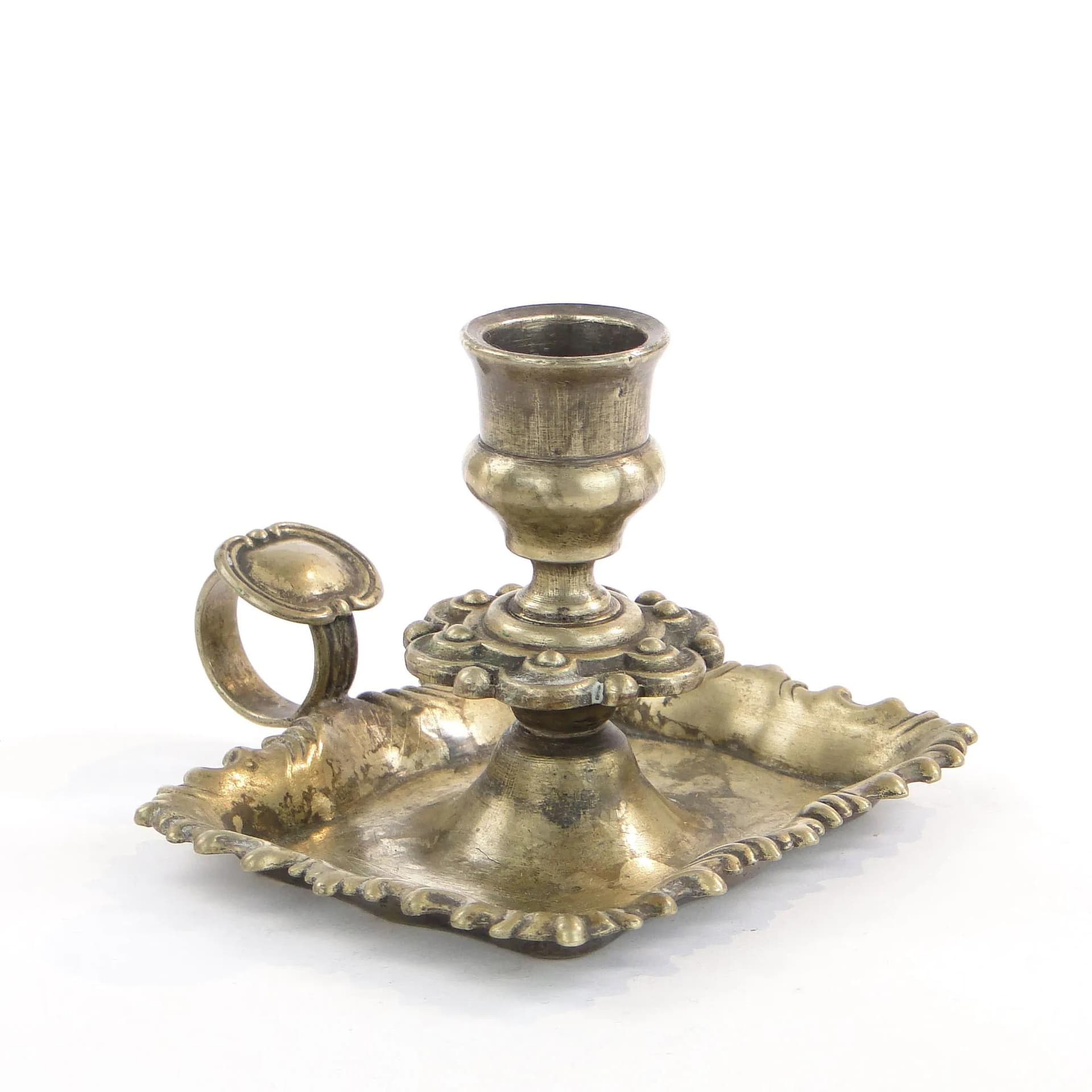 Kaganek, mosiądz platerowany srebrem złoty, Fraget, Polska, XIX w. - 10651