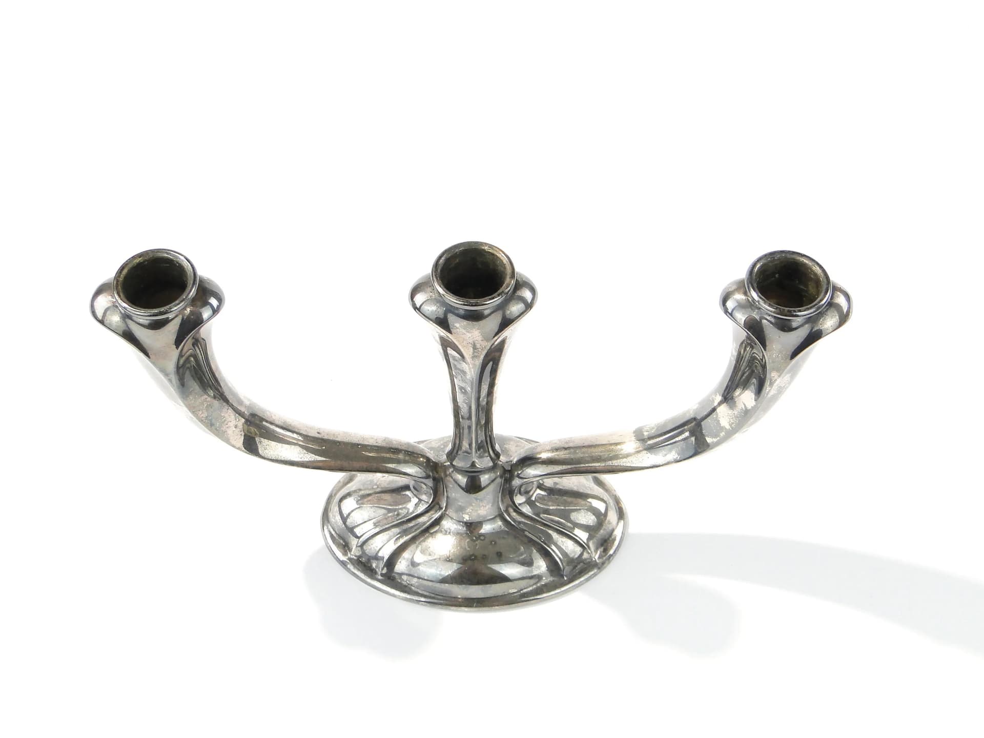 Kandelabr Art déco, srebro, mosiądz, Europa Zachodnia, lata 50. - 162558