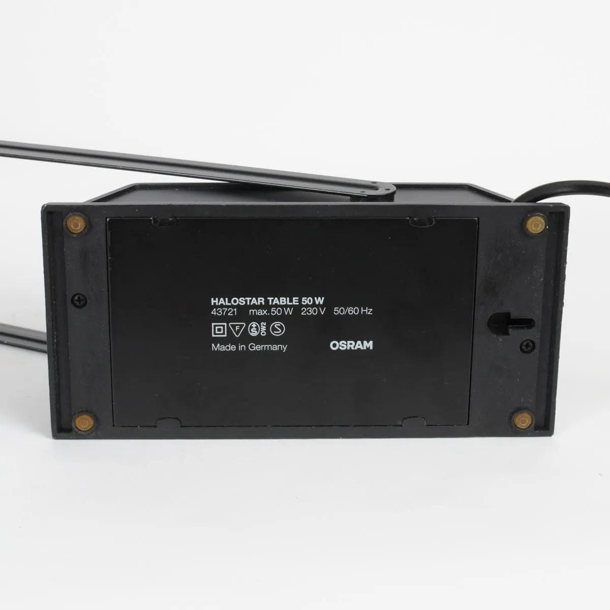 Lamp Osram, black steel, black aluminum, black plastic, Germany, 1980s. - 162107