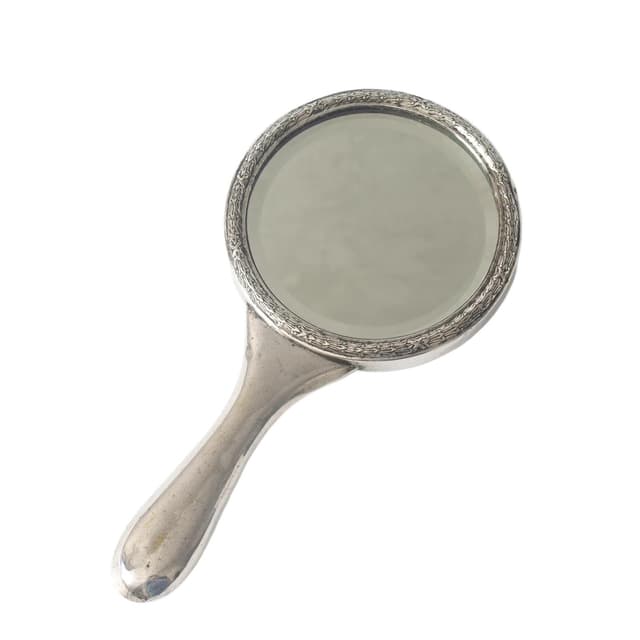 Vanity mirror, silver, metal, early 20th c. - DIMENSION