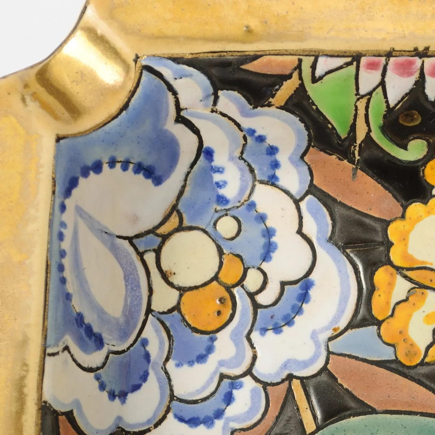 Popielnica Mikado, multikolor, ceramika, proj. R. Chevallier, Boch Freres Keramis, Belgia, lata 30. - 162091