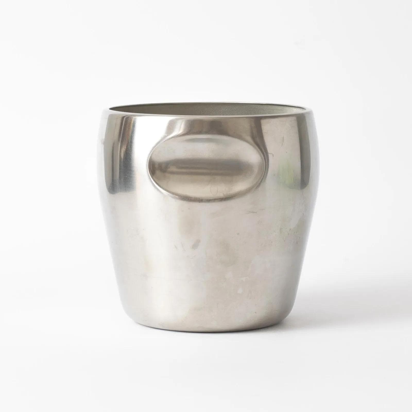 Pojemnik na lód, srebrny, stal, proj. L. Massoni, C. Mazzeri, Alessi, Włochy, lata 80. - 162085