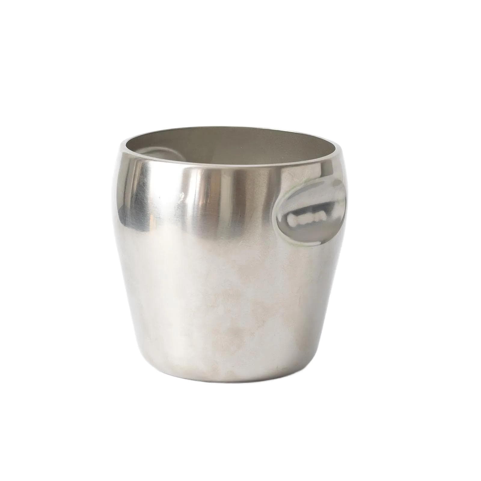 Pojemnik na lód, srebrny, stal, proj. L. Massoni, C. Mazzeri, Alessi, Włochy, lata 80.