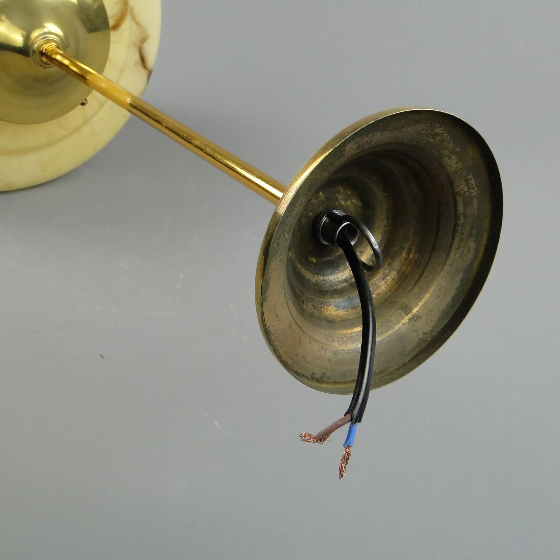 Pendant lamp Art Deco, ivory glass, brass, Poland, 1920s. - 162506