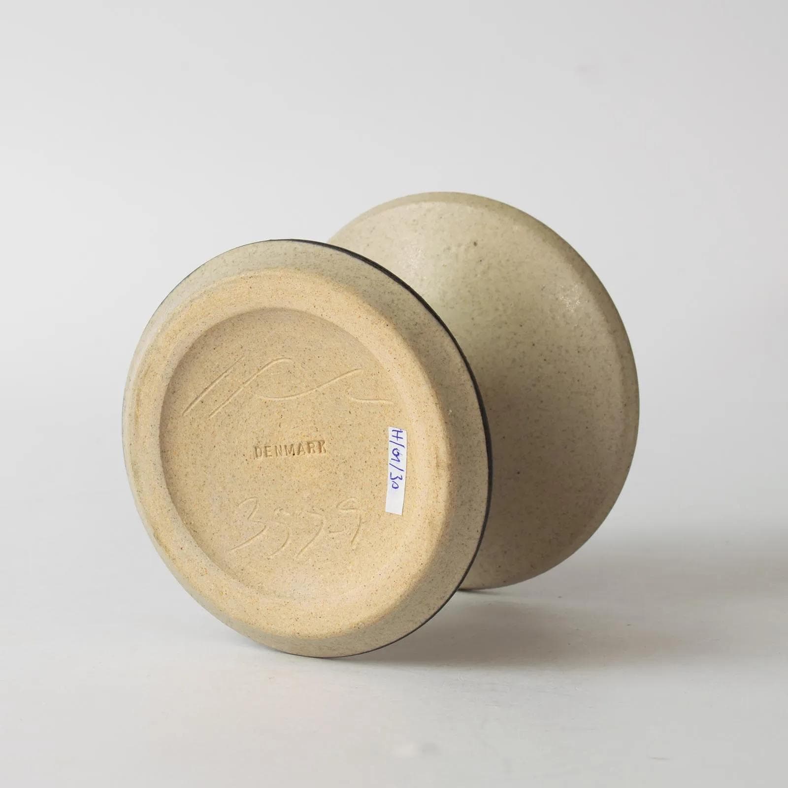 Świecznik, beżowy, kamionka, Kähler, Dania, lata 70. - 162033