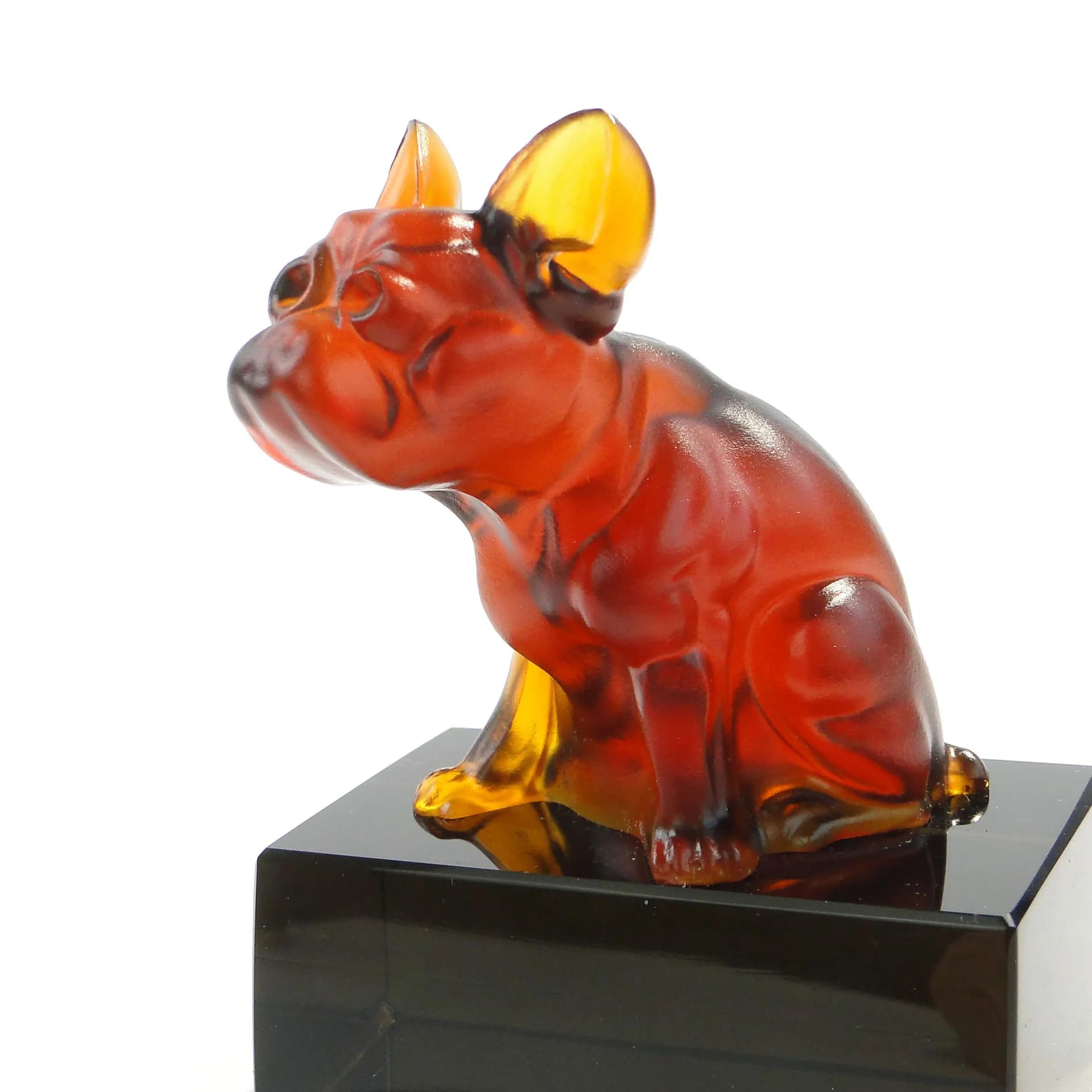 Figurka buldoga, multikolor, szkło, Daum, Francja, początek XX w. - 162443