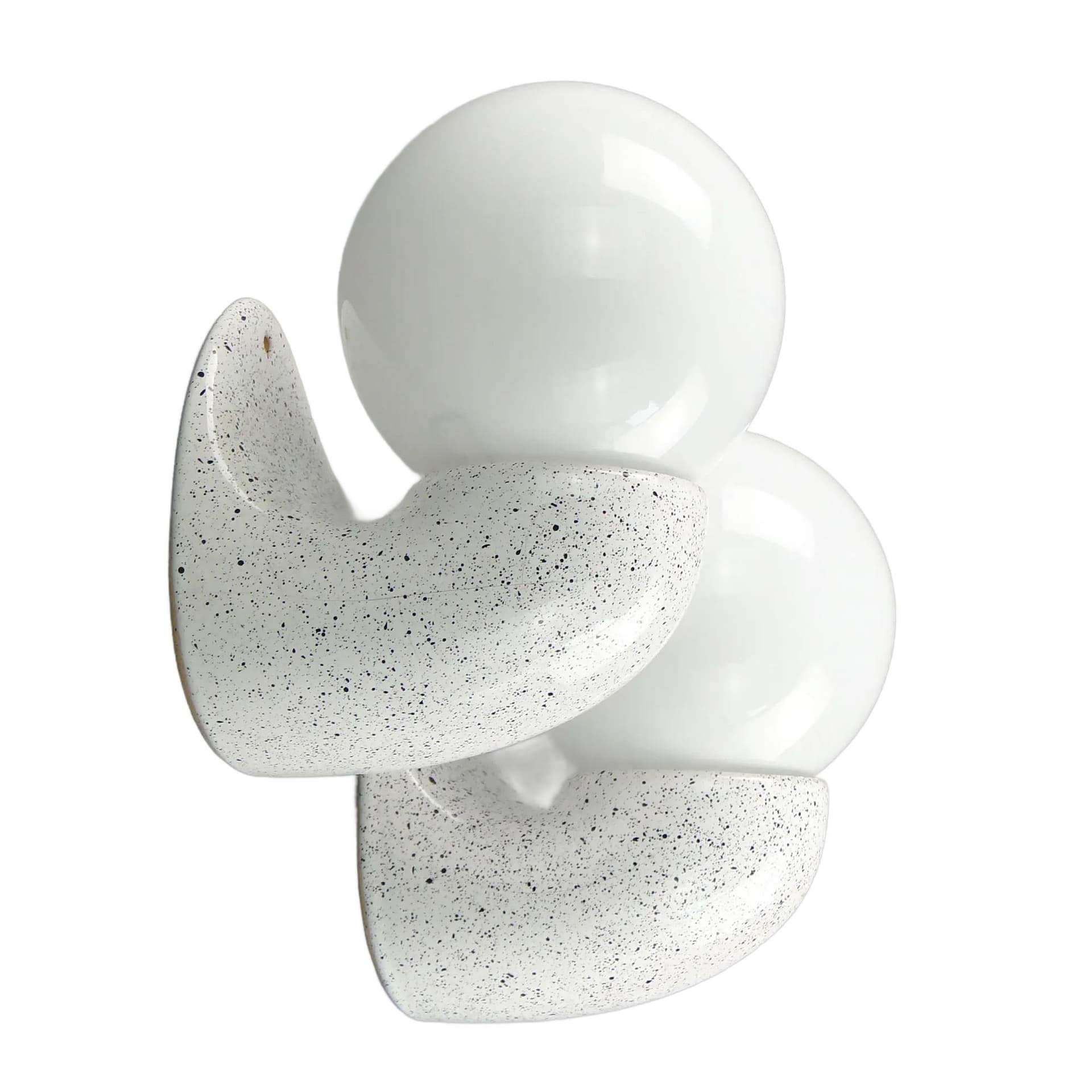 Para kinkietów, biały, ceramika i szkło, Polska, lata 70.