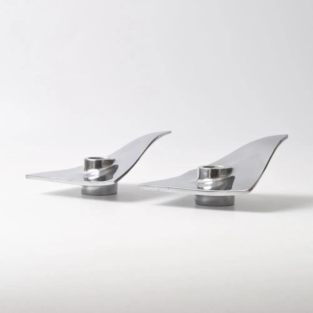 Pair of candlesticks, silver pewter, by T. Orskov, Denmark, 1970s - 162015