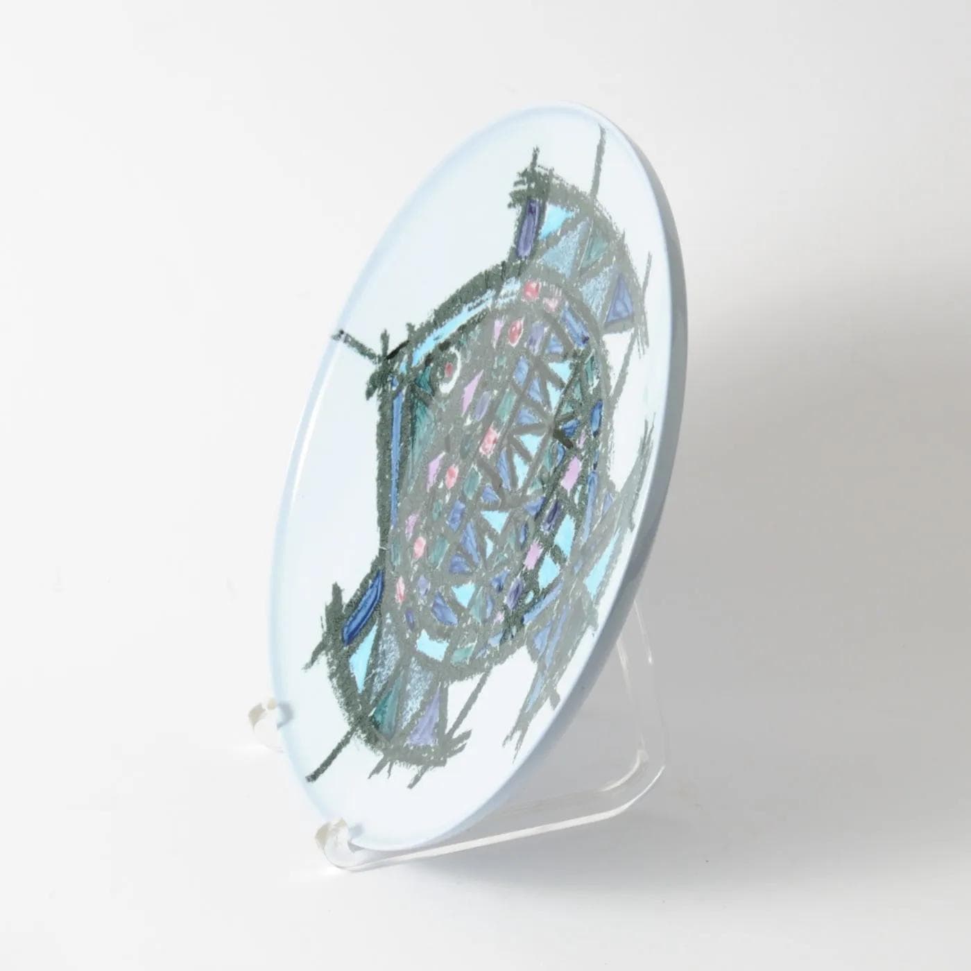 Platter, Royal Sphinx, multicolor ceramics, Belgium, 1960s. - 162000