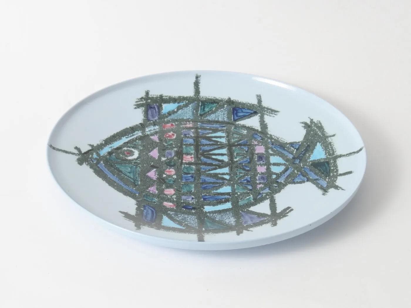 Platter, Royal Sphinx, multicolor ceramics, Belgium, 1960s. - 161999