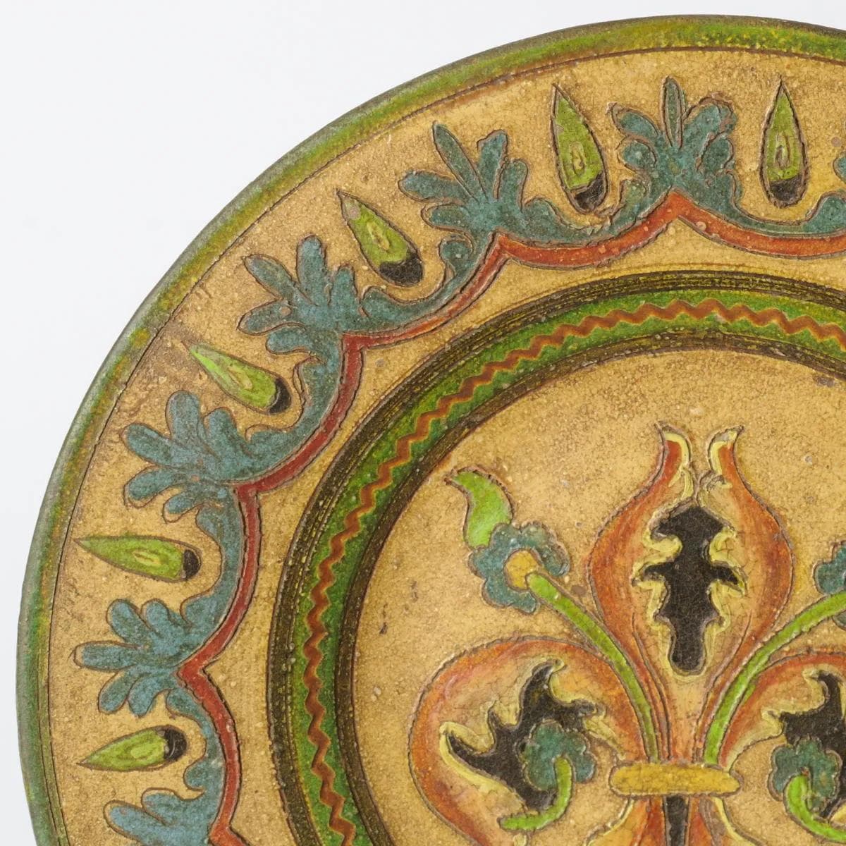 Decorative plate, multicolor ceramics, Dante Milani, Italy, 1930s. - 164463