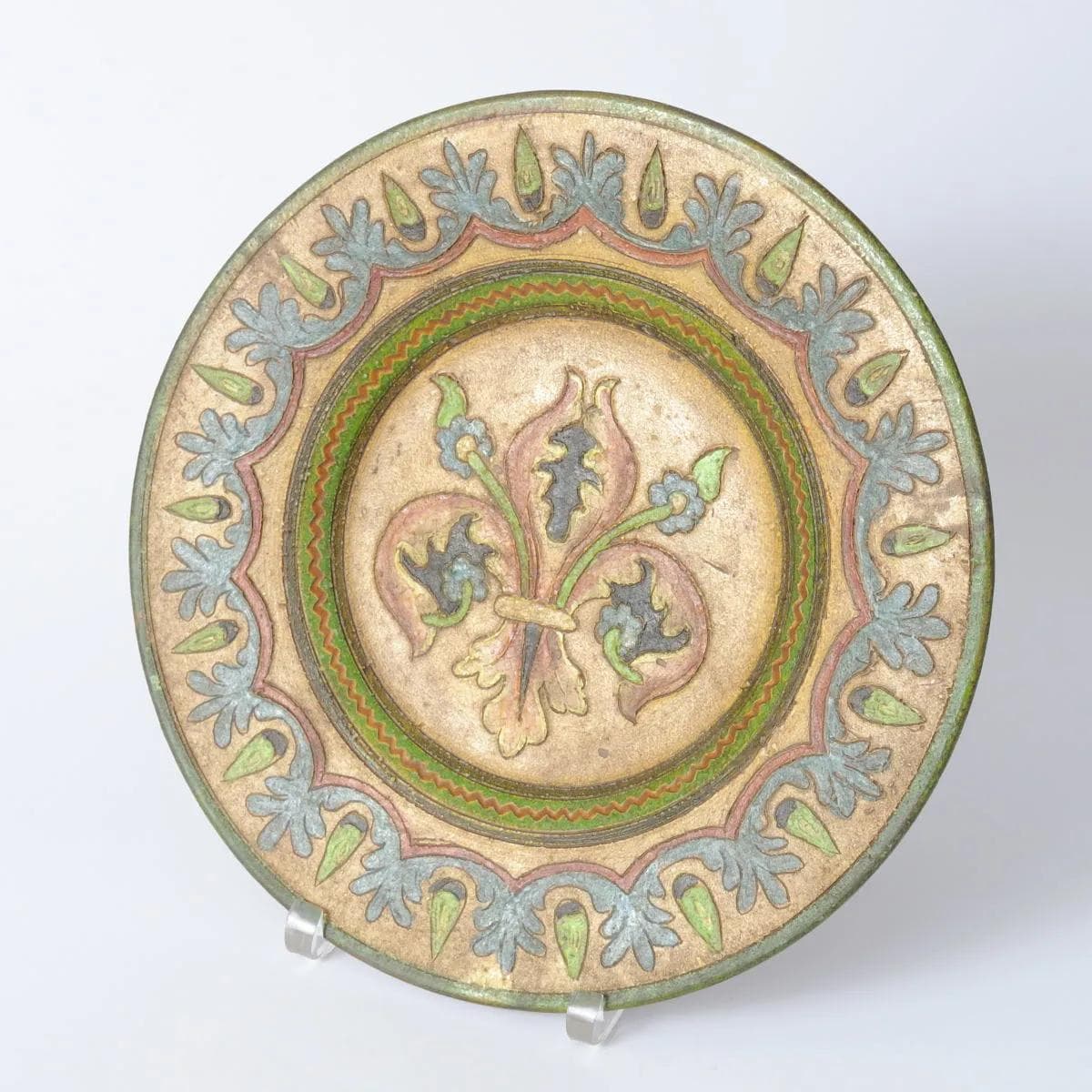 Decorative plate, multicolor ceramics, Dante Milani, Italy, 1930s. - 164462