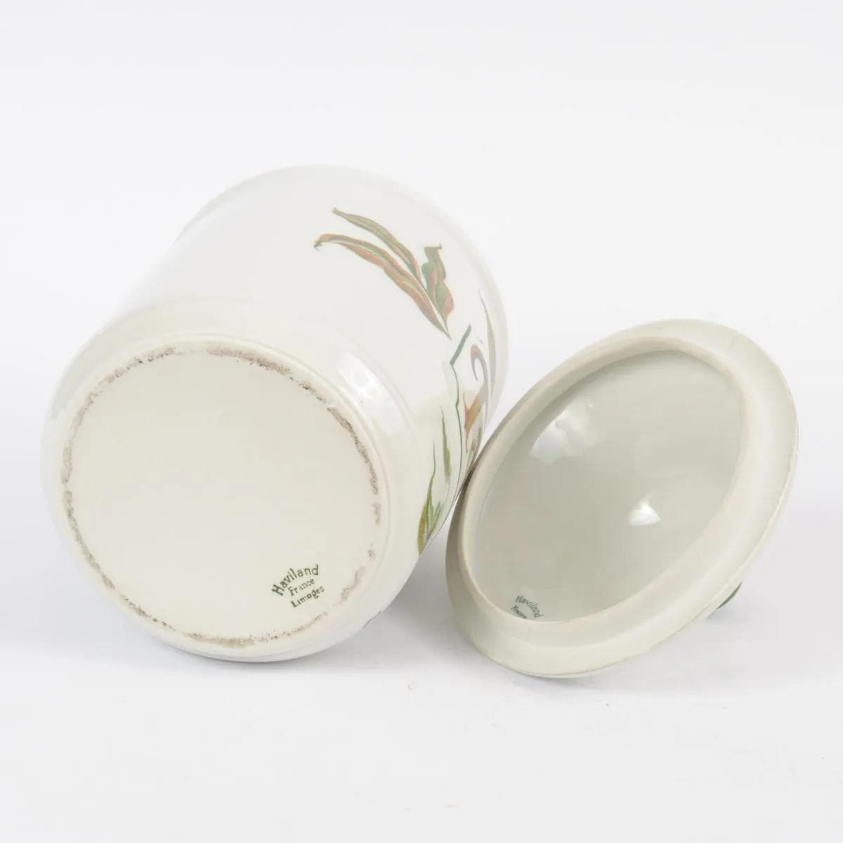 Jar, white brown green porcelain, Haviland Limoges France, France, 1960s. - 164445