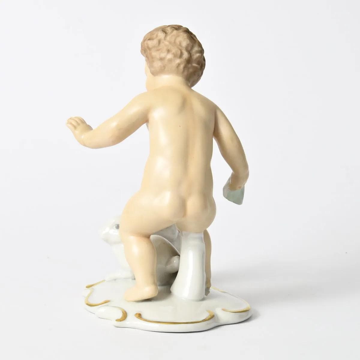 Figurine Putto with Rabbits, white porcelain, Wallendorf, Germany, 1960s. - 164441