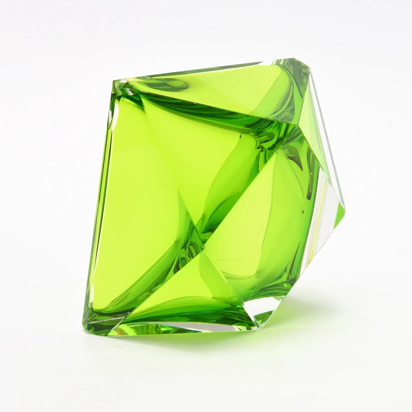 Popielnica, zielony, szkło, Val St. Lambert, Belgia, lata 60. - 164432