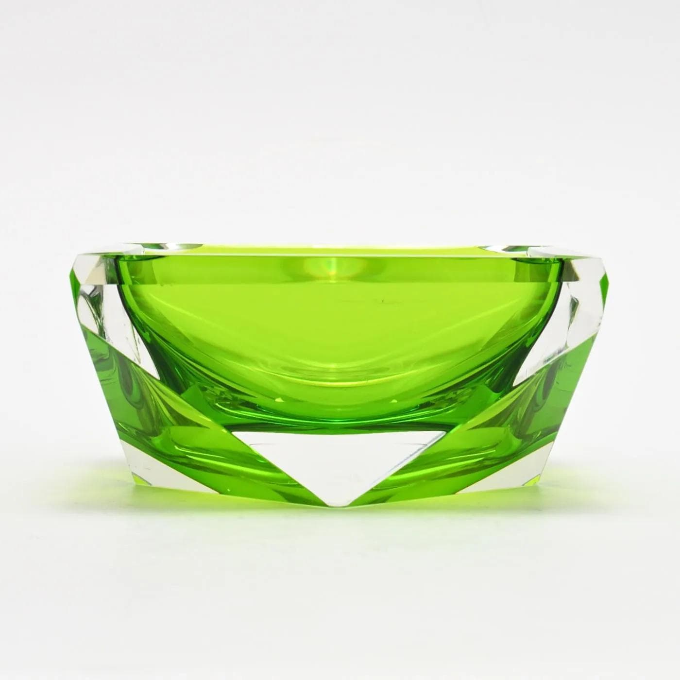 Popielnica, zielony, szkło, Val St. Lambert, Belgia, lata 60. - 164428