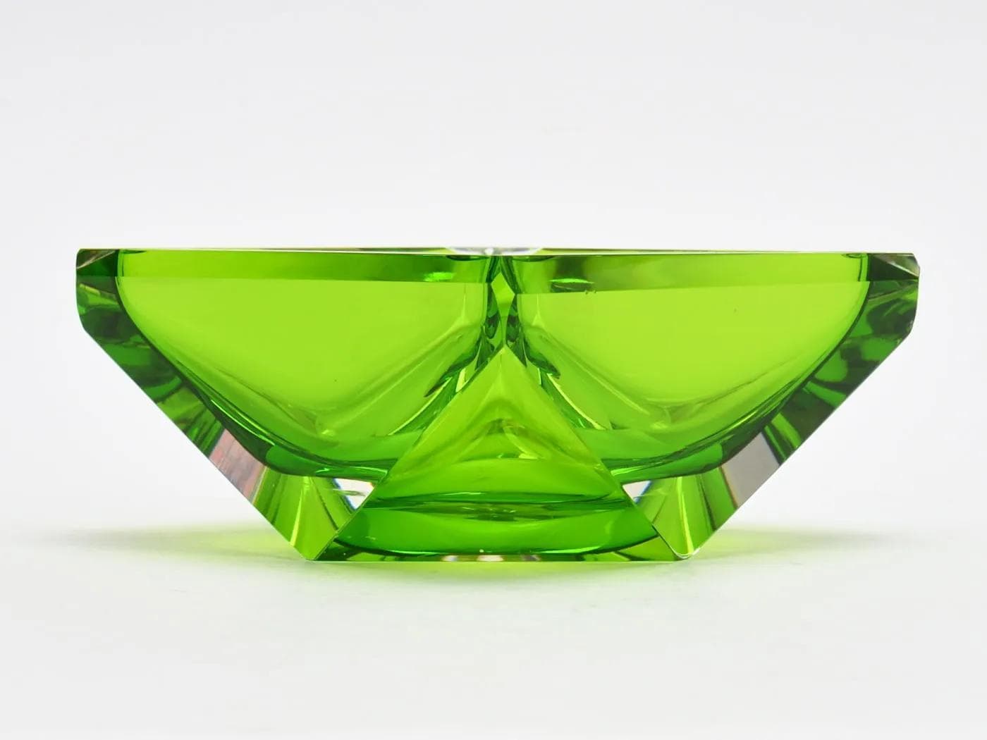 Popielnica, zielony, szkło, Val St. Lambert, Belgia, lata 60. - 164430