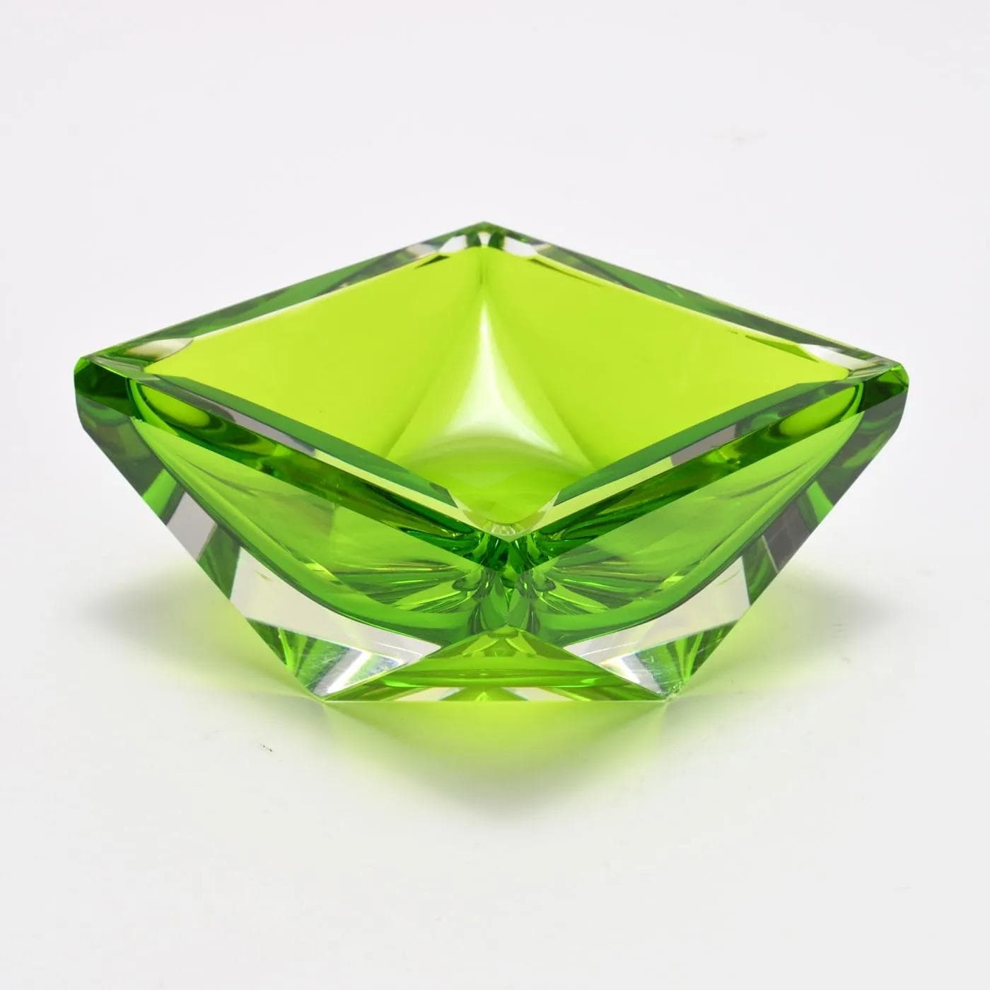 Popielnica, zielony, szkło, Val St. Lambert, Belgia, lata 60. - 164429