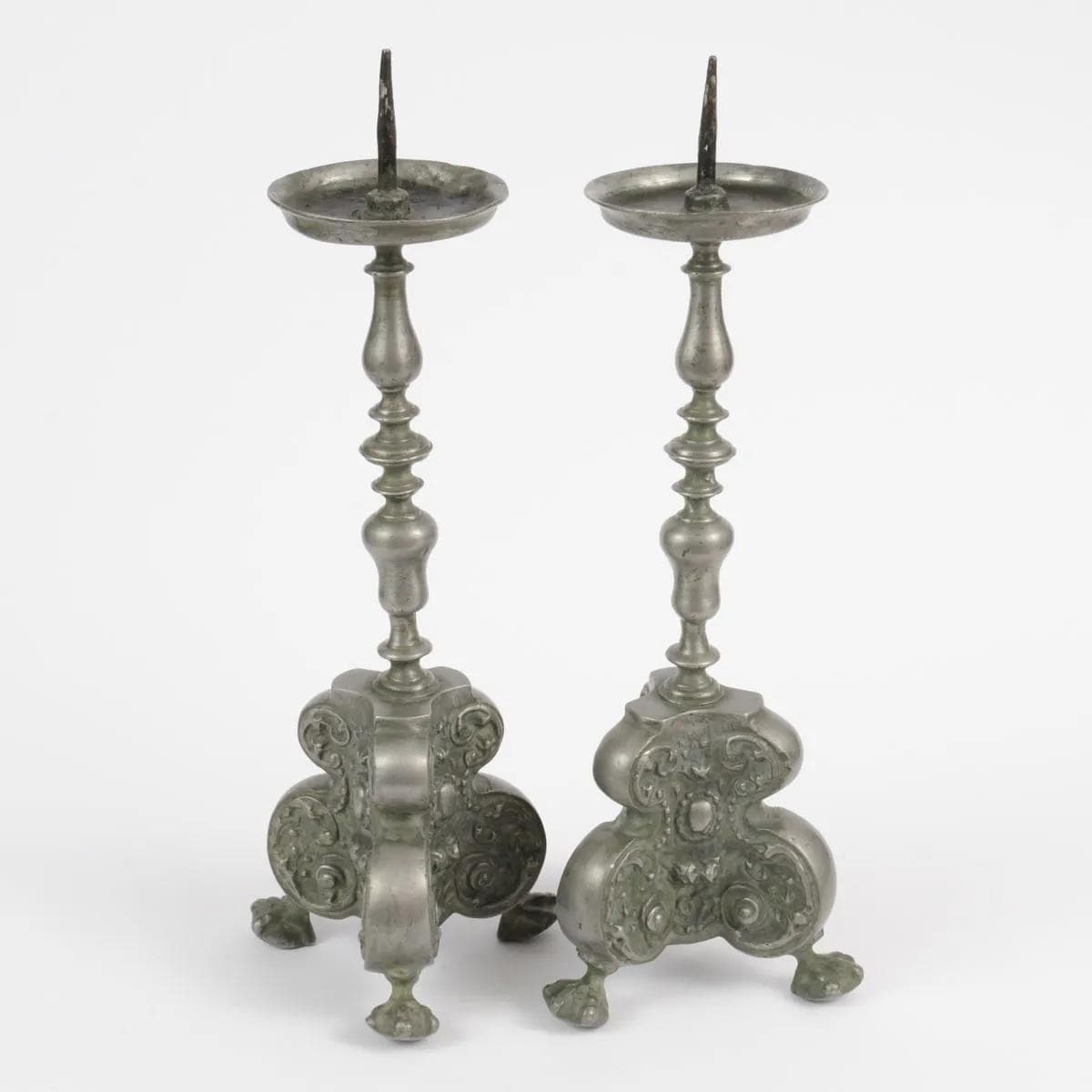 Pair of candlesticks, pewter grey, Germany, 18th c. - 164426