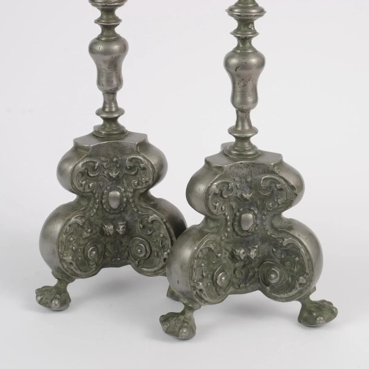 Pair of candlesticks, pewter grey, Germany, 18th c. - 164424