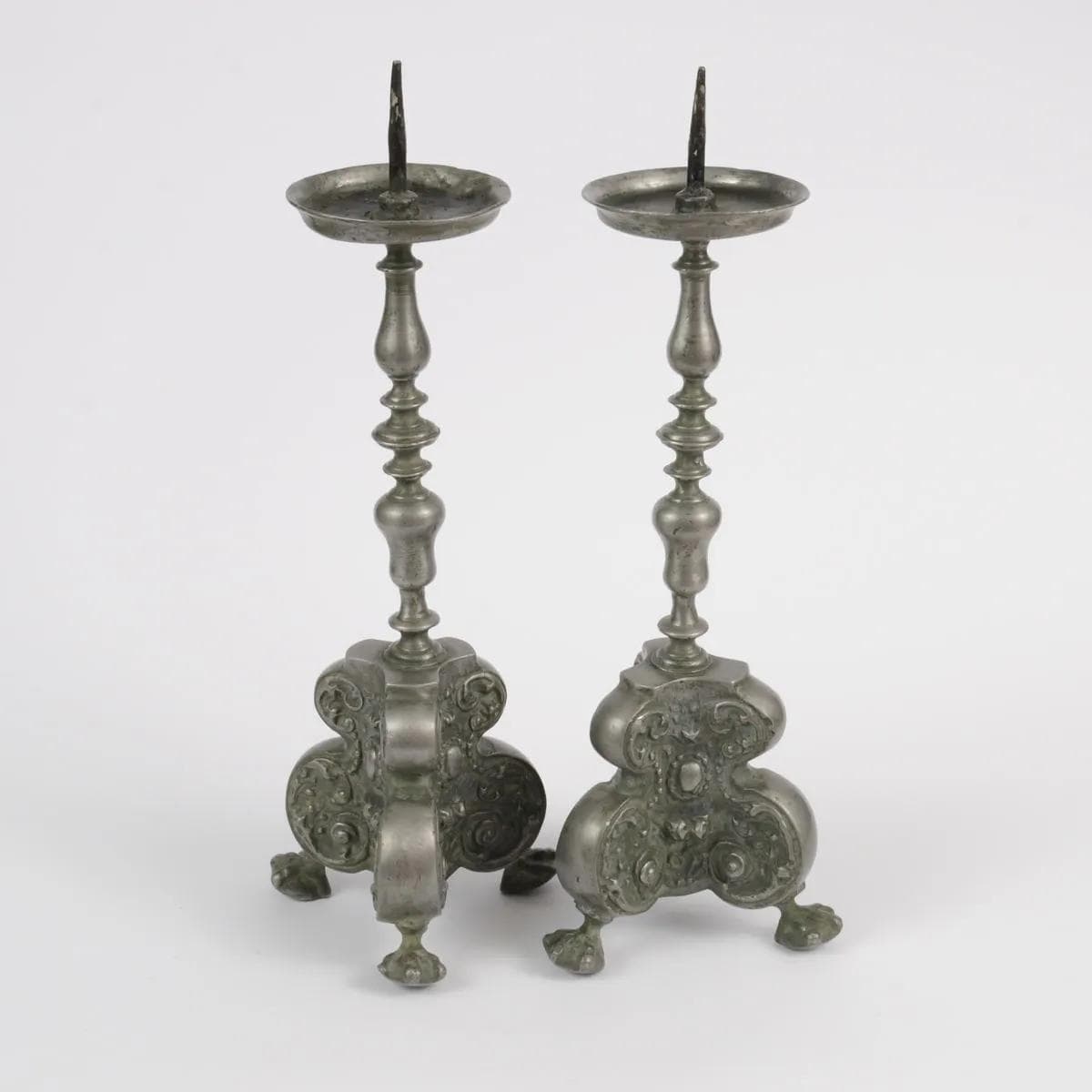 Pair of candlesticks, pewter grey, Germany, 18th c. - 164423