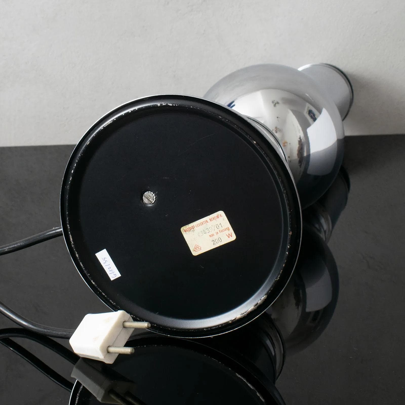 Table lamp, chrome, Hustadt Leuchten, Germany, 1970s. - 164419