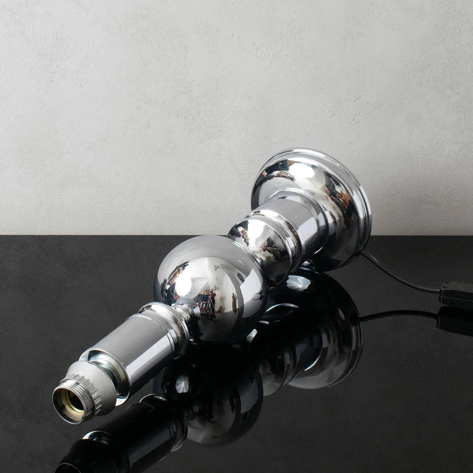 Table lamp, chrome, Hustadt Leuchten, Germany, 1970s. - 164420