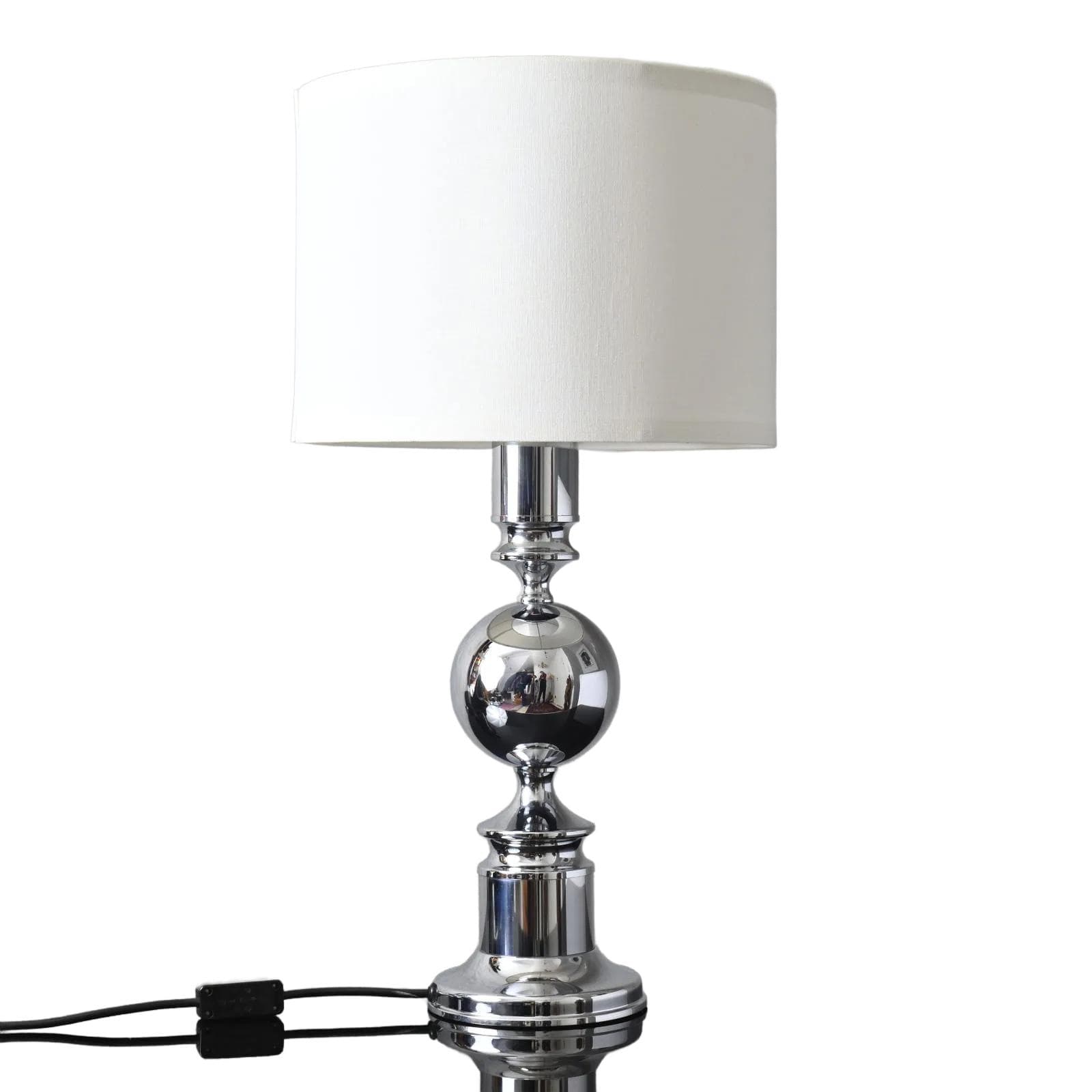 Table lamp, chrome, Hustadt Leuchten, Germany, 1970s.