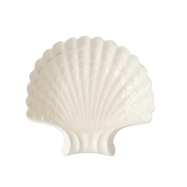 Platter Shell, white faience, Italy, 1950s. - DIMENSION