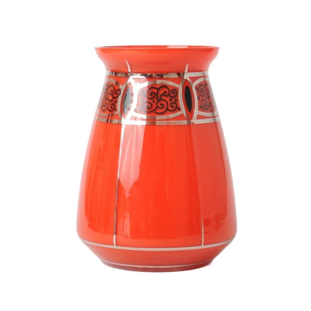 Vase, Art Deco, red black glass, Austria, early 20th c. - DIMENSION