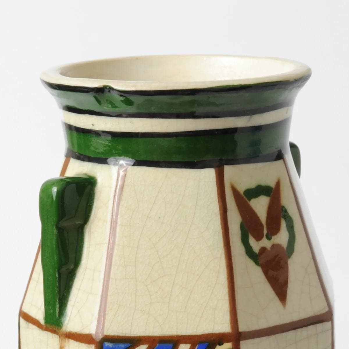 Vase Art Deco, multicolor ceramic, Auguste Mouzin, Belgium, 1920s - 164398