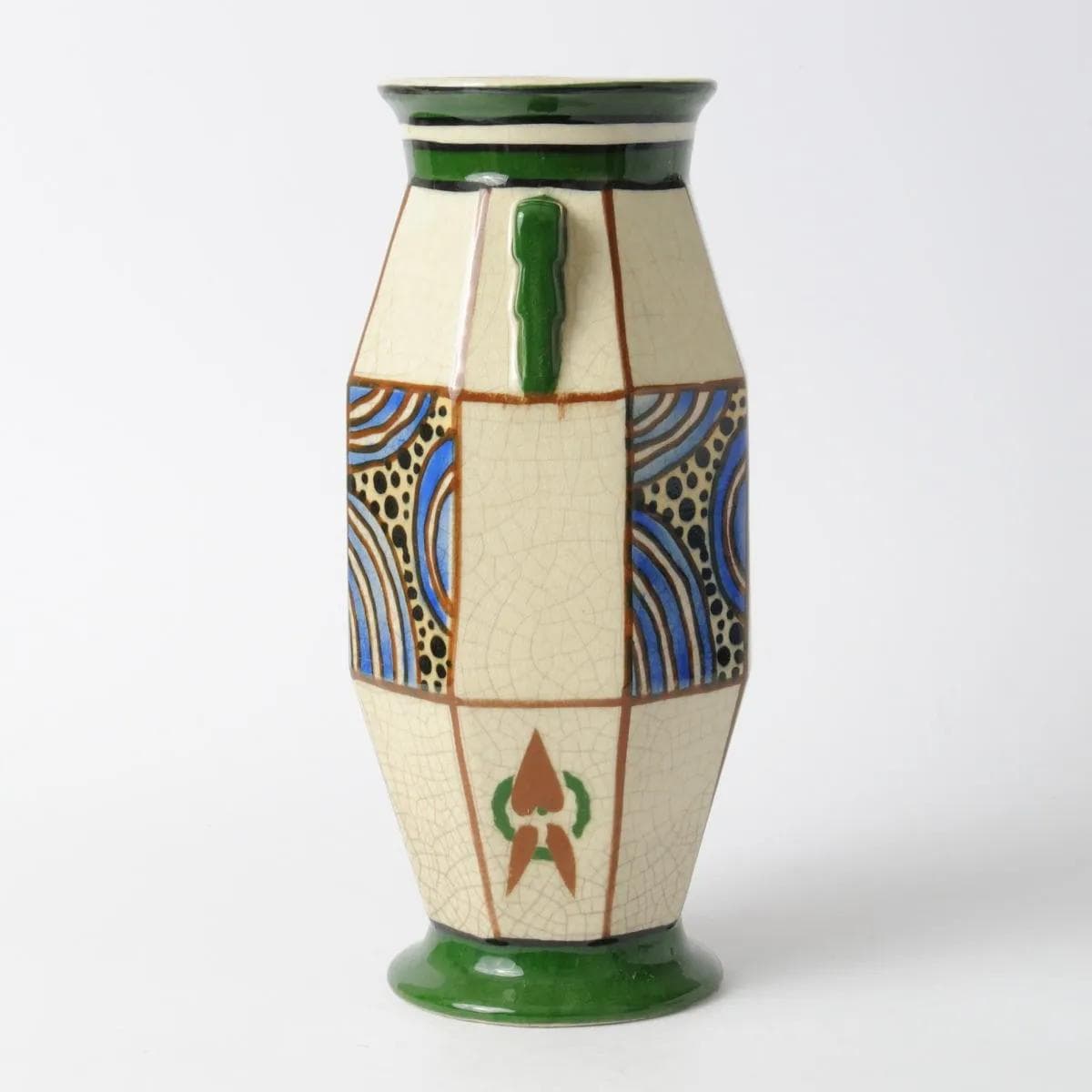 Vase Art Deco, multicolor ceramic, Auguste Mouzin, Belgium, 1920s - 164399