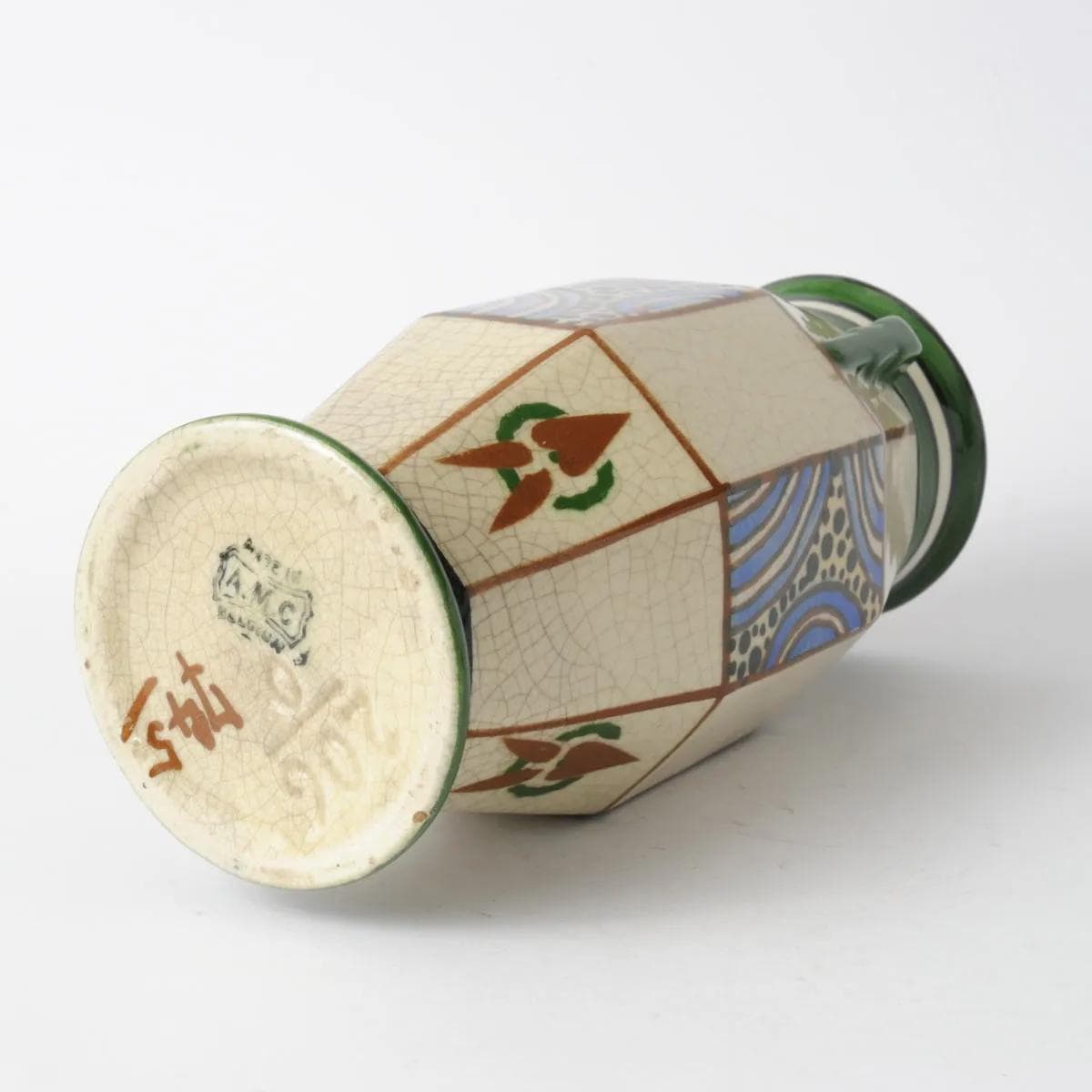 Vase Art Deco, multicolor ceramic, Auguste Mouzin, Belgium, 1920s - 164400