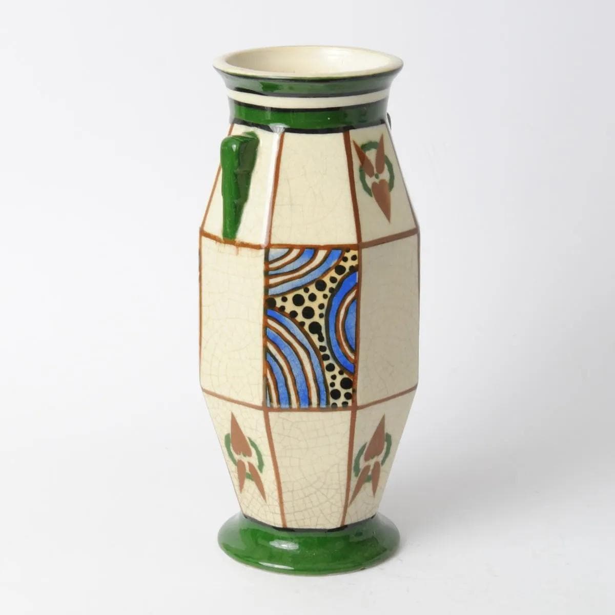 Vase Art Deco, multicolor ceramic, Auguste Mouzin, Belgium, 1920s - 164393