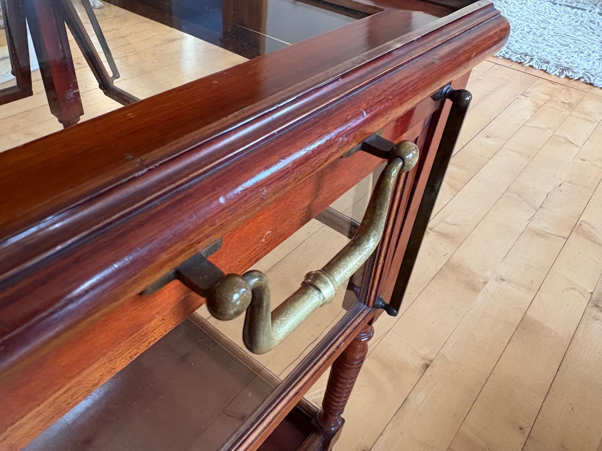 Bar Cart Empire, mahogany, brass, glass, France, 19th c. - 164297