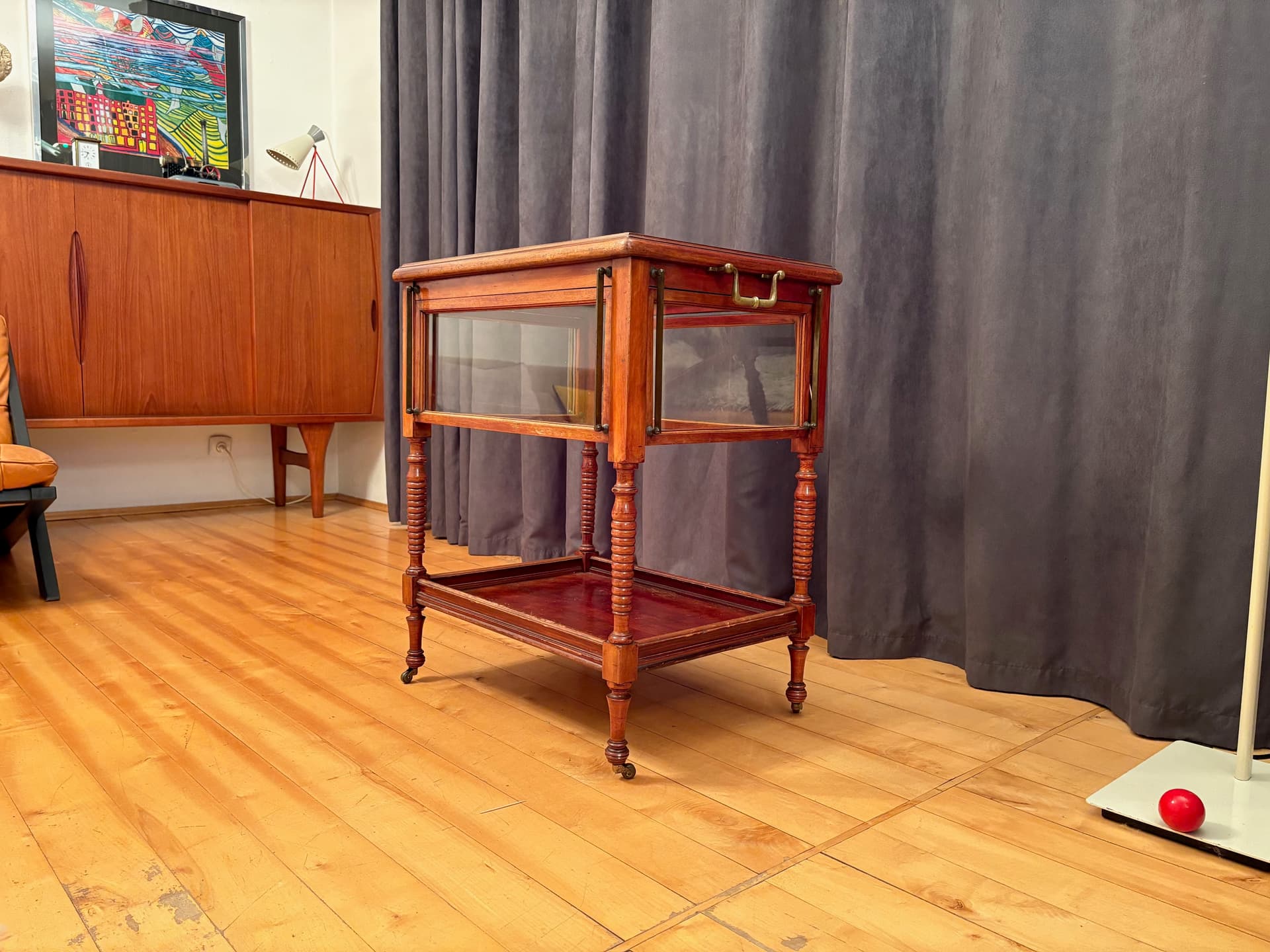 Bar Cart Empire, mahogany, brass, glass, France, 19th c. - 164300