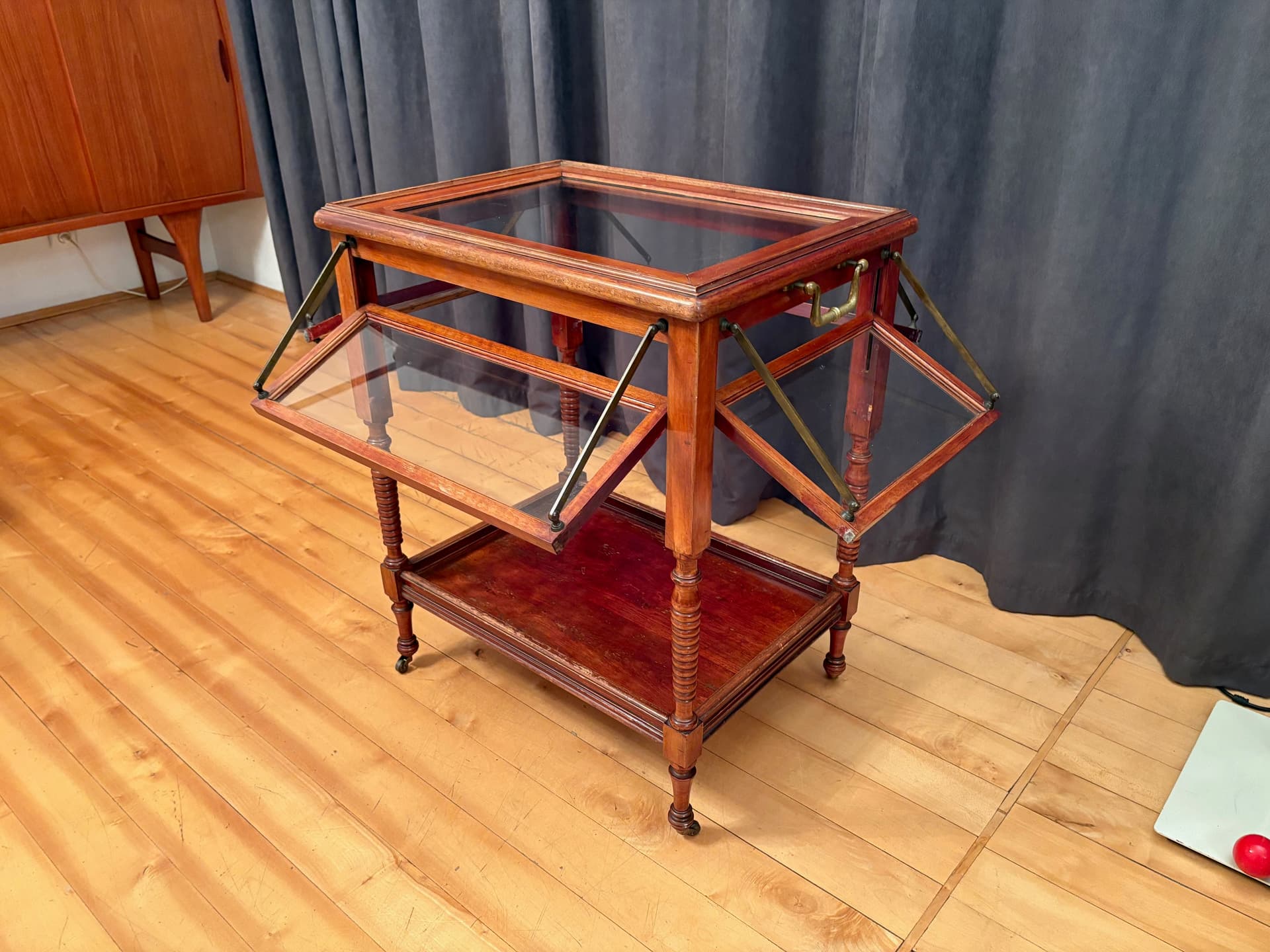 Bar Cart Empire, mahogany, brass, glass, France, 19th c. - 164291