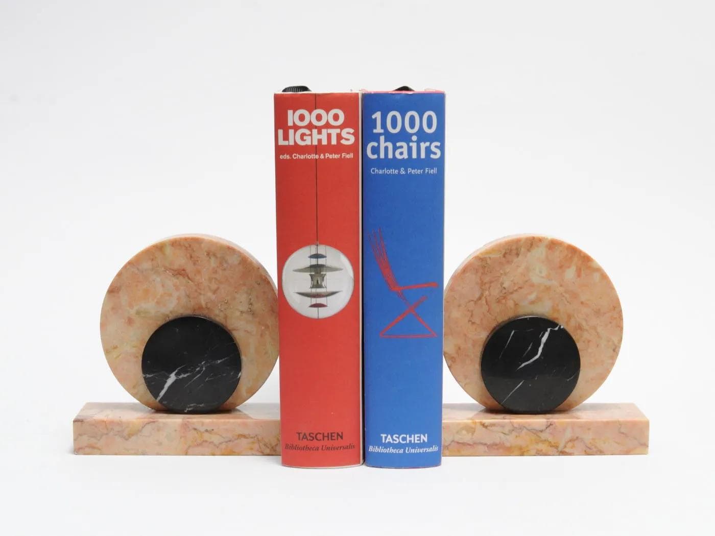 Podpórki do książek art déco, marmur multikolor, Francja, lata 30. - 164383