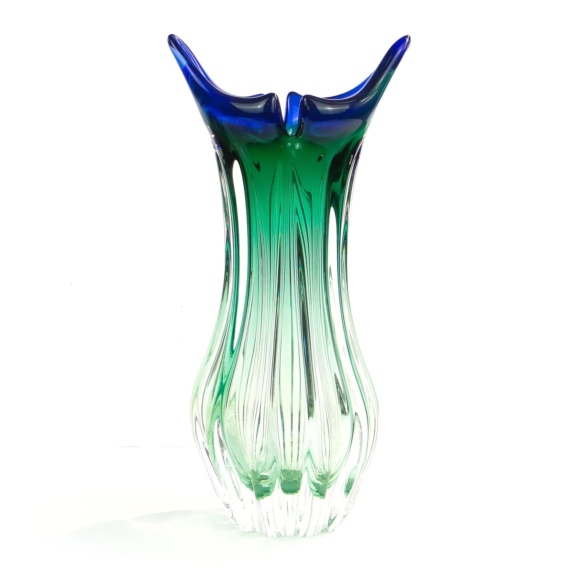 Vase, multicolor glass, by J. Beranek, Czechoslovakia, 1960s. - 10761