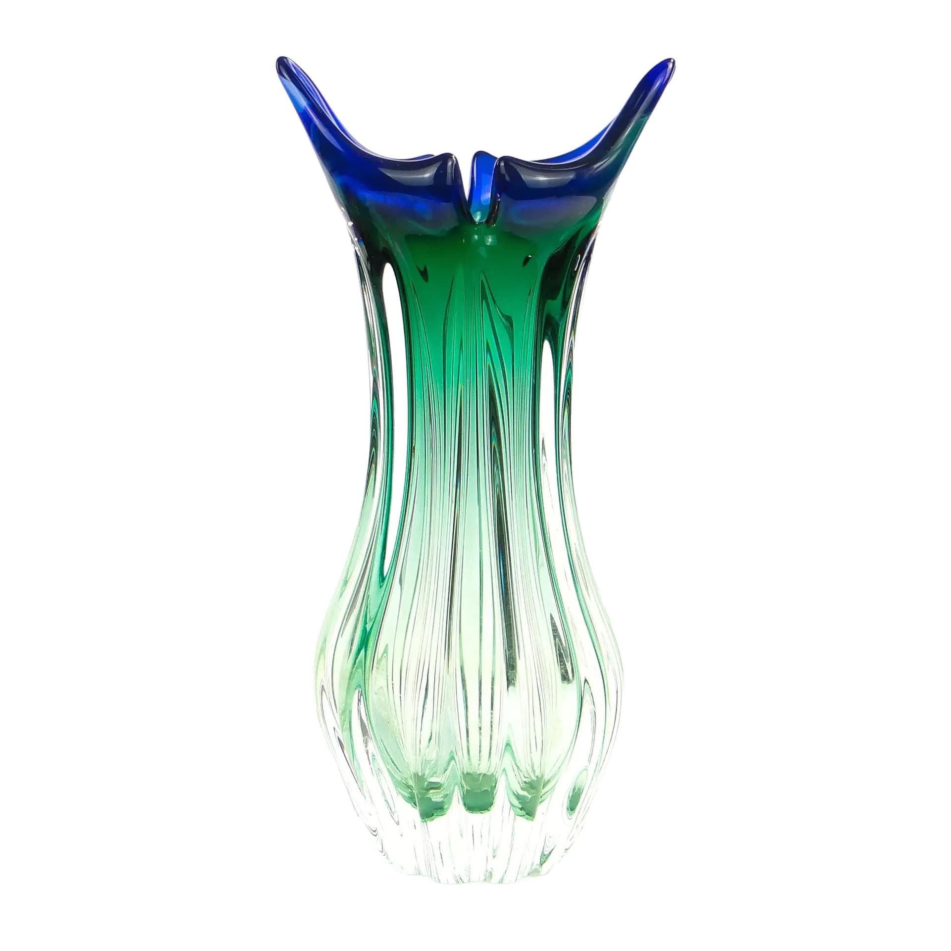 Vase, multicolor glass, by J. Beranek, Czechoslovakia, 1960s.