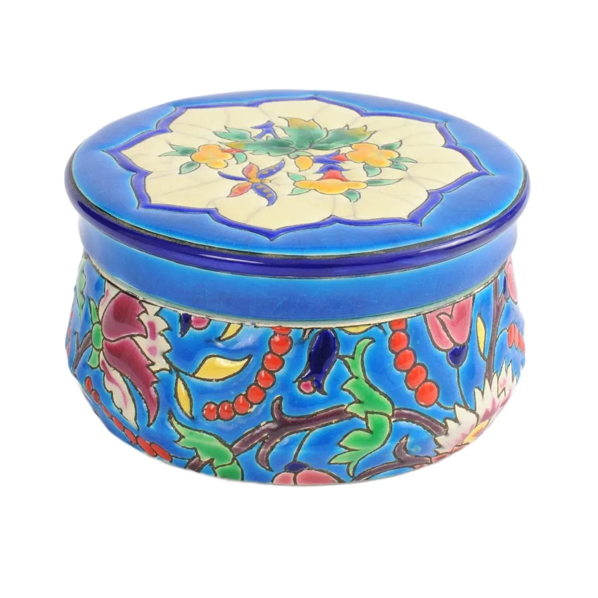 Puzderko, multikolor, ceramika, Longwy, Francja, lata 40.