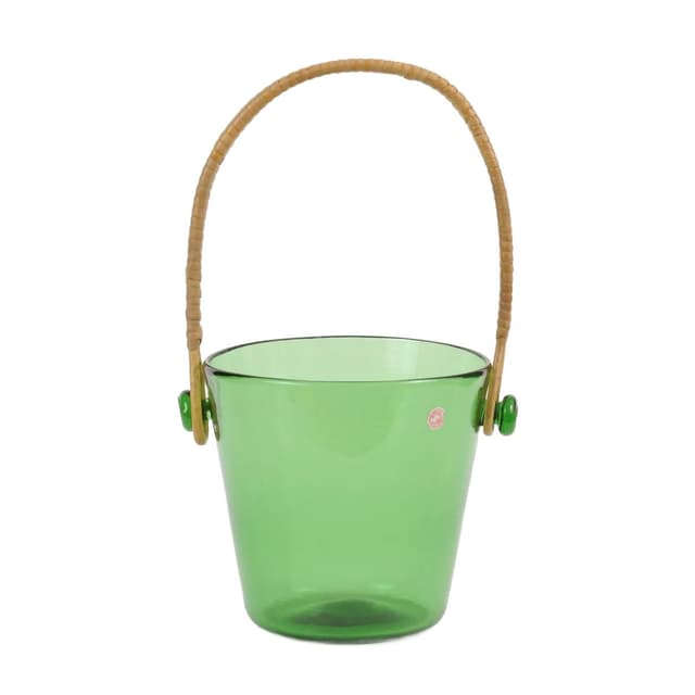 Pojemnik do lodu Empoli, szkło zielone, Włochy, lata 60. - WYMIARY