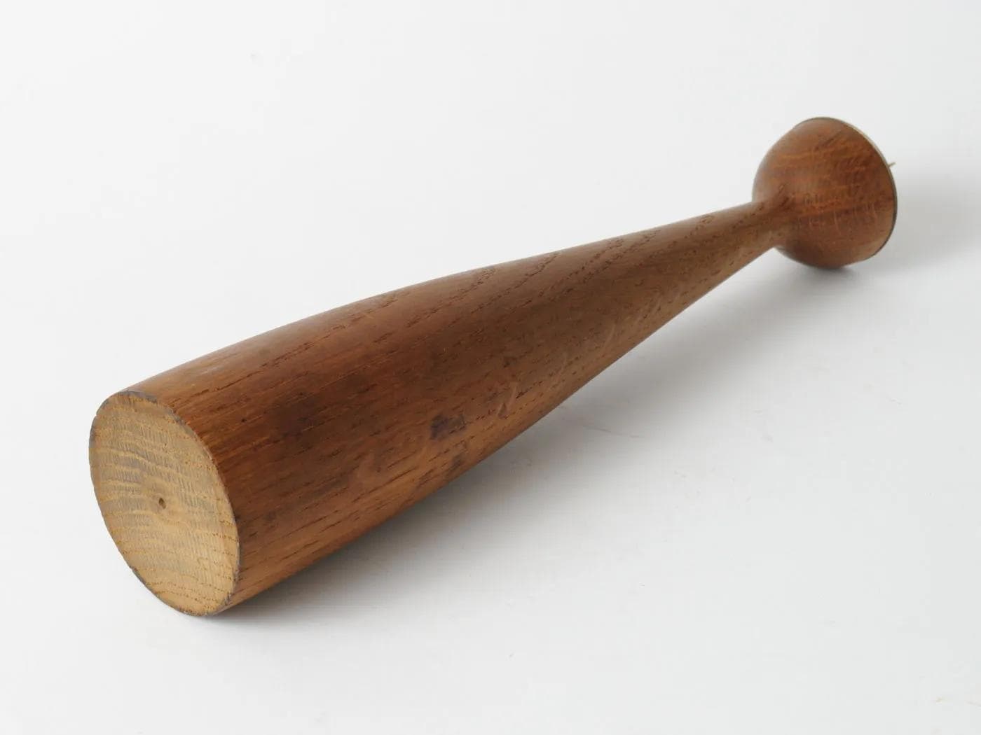 Candlestick, brown teak, golden brass, Denmark, 1960s - 164348